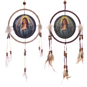 Lapač snů s potiskem - Anděl, design Lisa Parker, 16cm