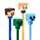 Propiska gumovací s ozdobou Inkredible Minecraft Chibi Style - silikonový topper 4ks