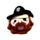 Plyšová mačkací hračka antistres- Queasy Squeezies - Pirát Jolly Rogers