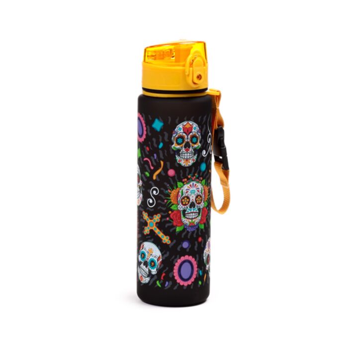 Nerozbitná plastová láhev s víčkem 600ml - Day of the Dead - Lebka Mexiko