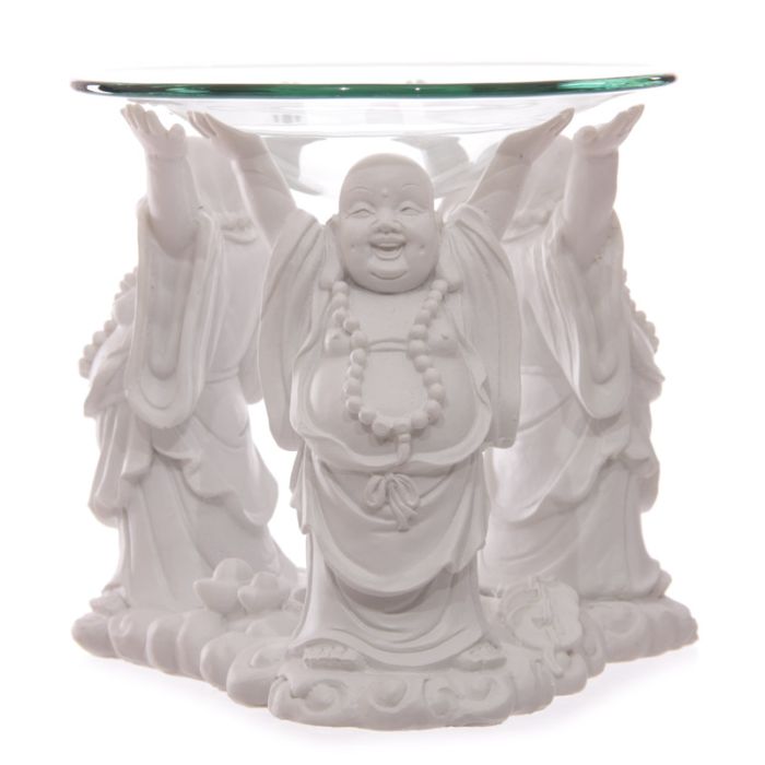 Aromalampa Smějící se Buddha, bílá, 11cm