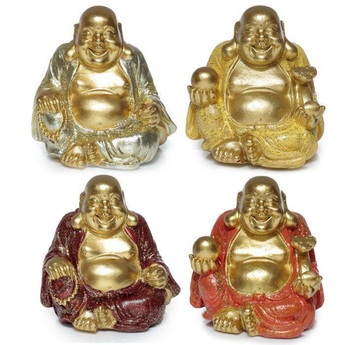 Figurka Šťastný čínský Buddha 6cm třpytivý - malý