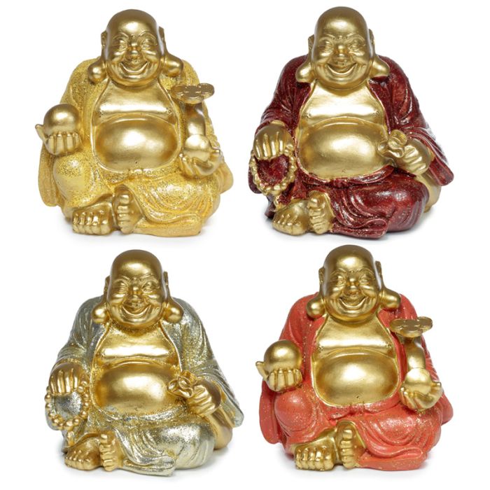 Figurka Šťastný čínský Buddha 8cm třpytivý - malý