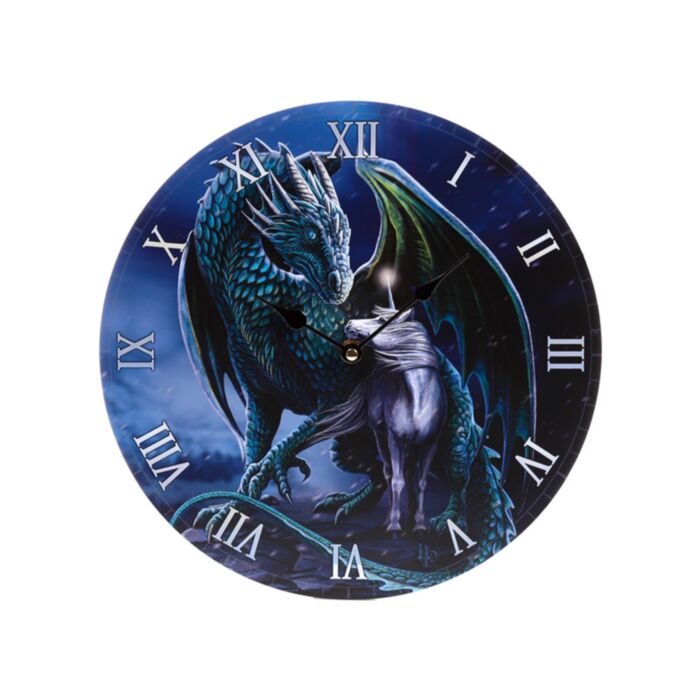 Nástěnné hodiny - Magický drak a jednorožec  - design Lisa Parker