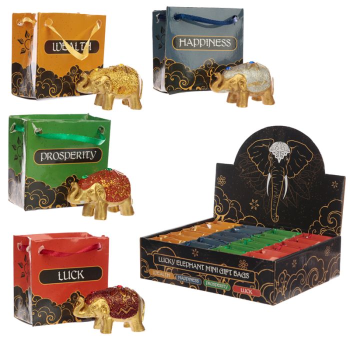 Mini Slon pro štěstí, třpytivý v dárkové tašce
