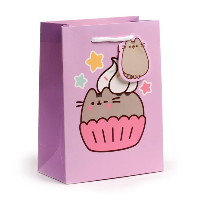 Dárková taška - Střední - Kočka Pusheen - dortík