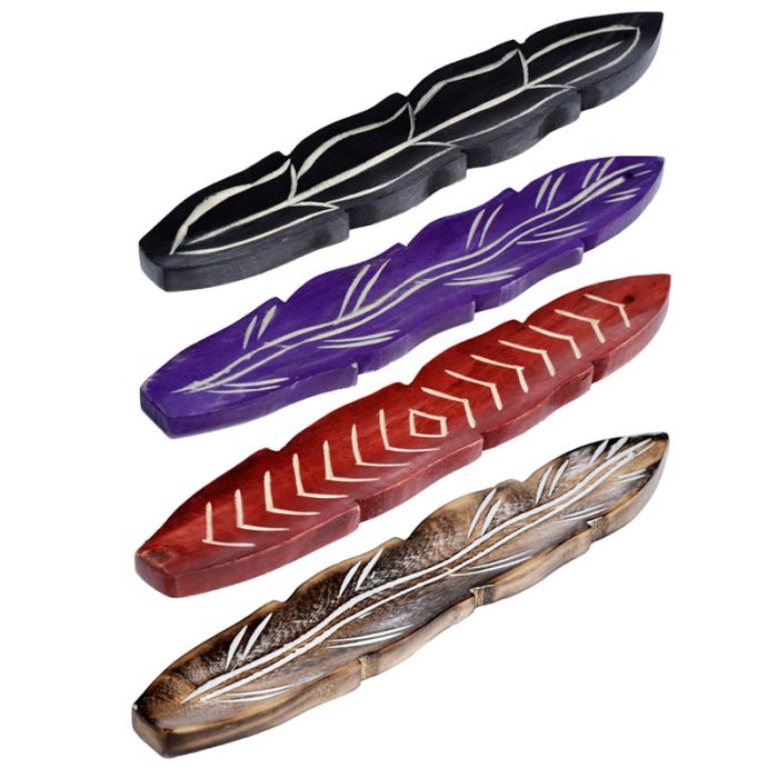 Stojan na vonné tyčinky Mangové dřevo Pírko