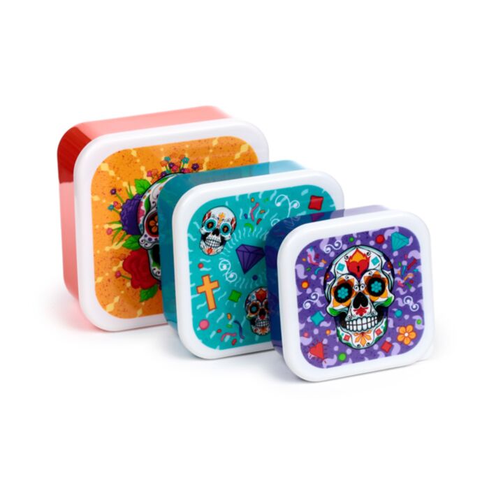 Svačinový box 3 ks - M/L/XL -Day of the Dead - Lebka Mexiko