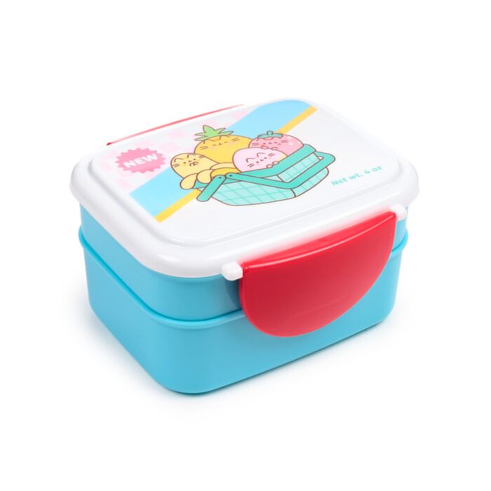 Svačinový box s příborem  Bento box - Kočka Pusheen - Ovoce