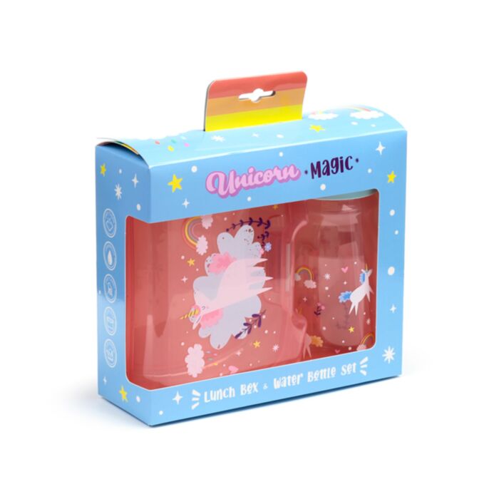 Sada - Svačinový box a láhev na vodu -  Unicorn Magic - Jednorožec