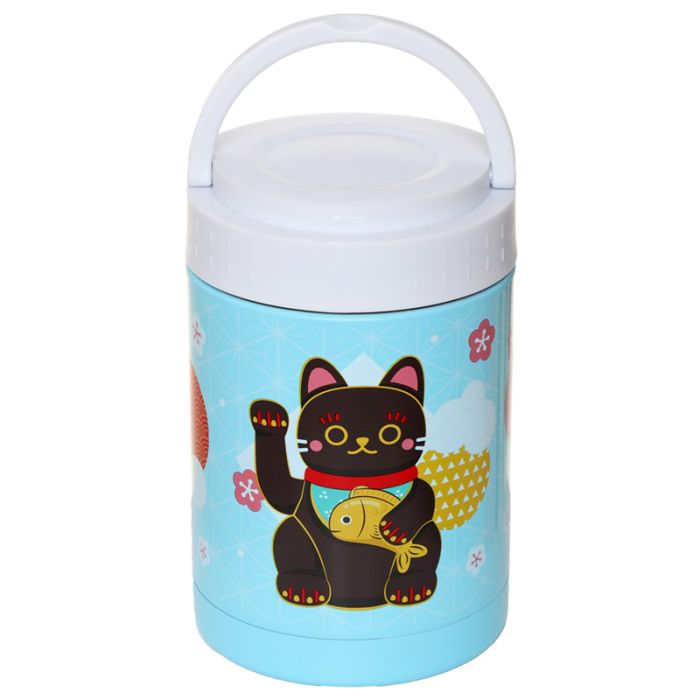 Termonádoba na oběd z nerezové oceli 500ml - Kočka pro štěstí Maneki Neko