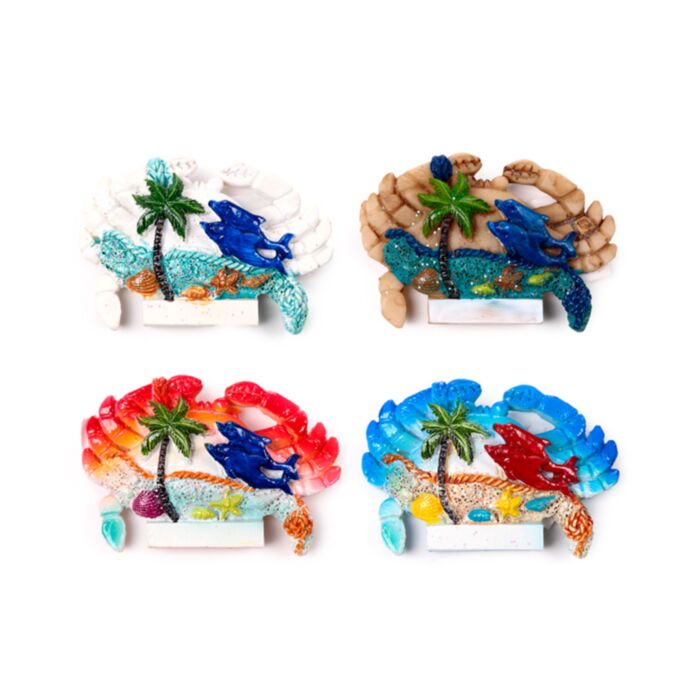 Magnet - 3D - Pobřeží -  Krab, mušle, delfíni