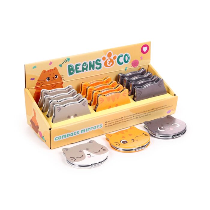 Kompaktní zrcátko - Kočka Beans & Co