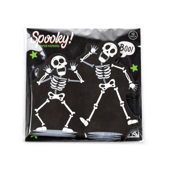 Papírový ubrousek - balení 12 ks - 3 vrstvé - párty - Kostlivec Halloween