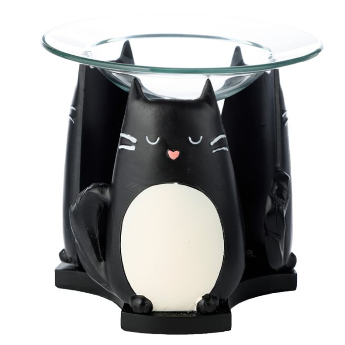 Aromalampa se skleněným talířkem - Černá kočka Feline Fine Cat
