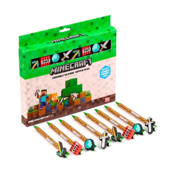 Propiska gumovací s ozdobou Inkredible Minecraft Chibi Style - silikonový topper 8ks