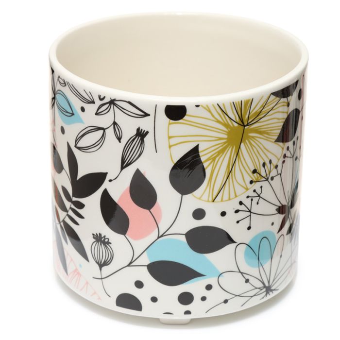 Keramický květináč do interiéru Květy Botanical, Listy Wisewood - velký