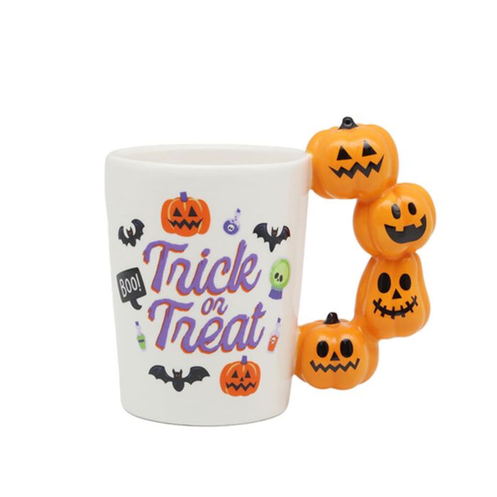 Keramický hrnek s rukojetí ve tvaru dýně - Spooky - Strašidýlko