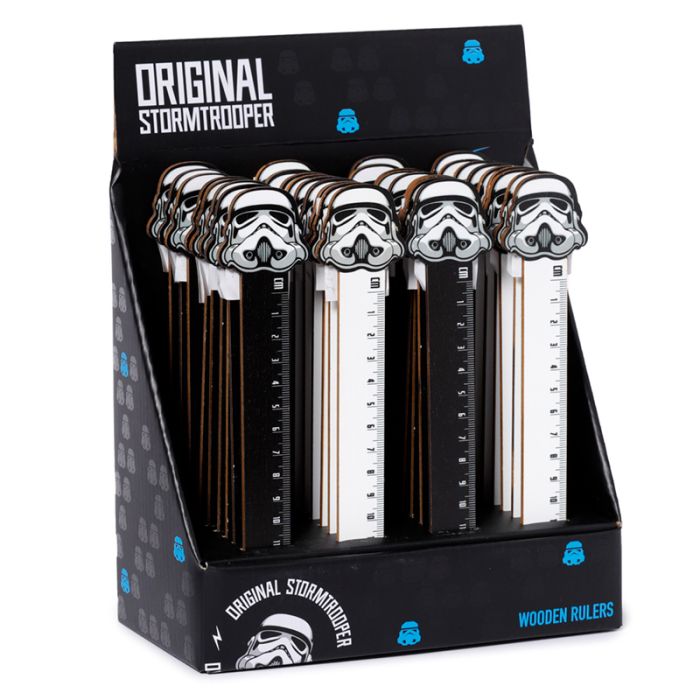 Dřevěné pravítko s hlavou Stormtroopera (15cm)