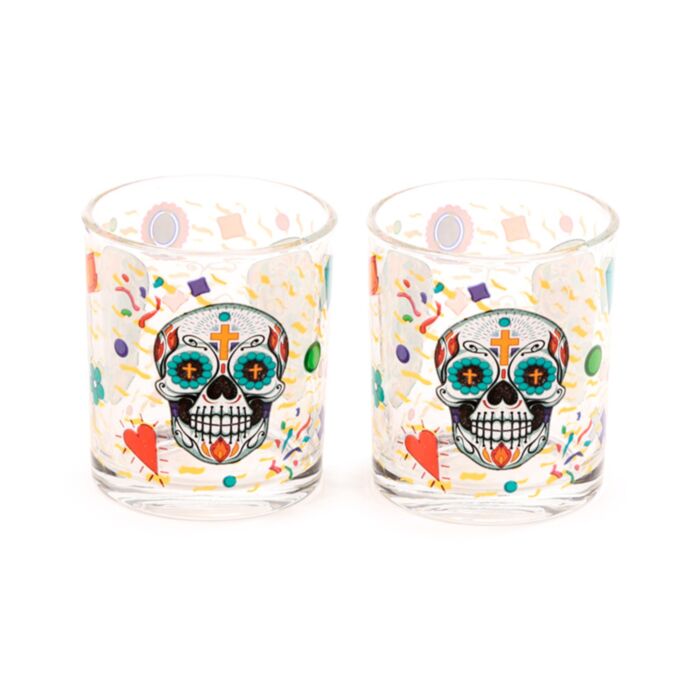 Sklenice - sada 2 ks- 250 ml - Day of the Dead - Lebka Mexiko