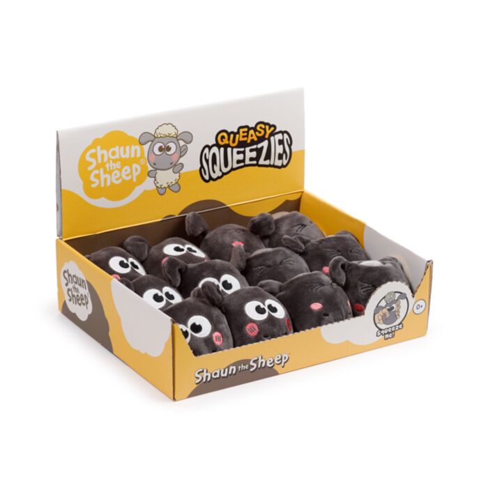 Plyšová mačkací hračka antistres - Queasy Squeezies - Shaun the Sheep - Ovečka