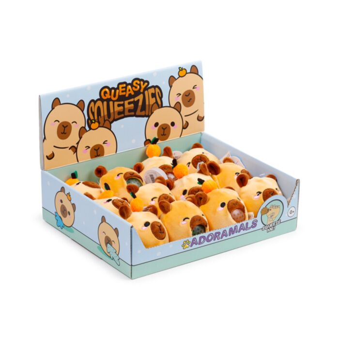 Plyšová mačkací hračka antistres - Queasy Squeezies-Zvířátka  Adoramals Kapybara - Capybara