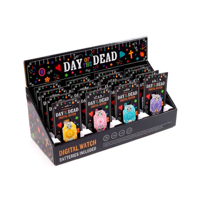 Digitální silikonové hodinky - Day of the Dead - Lebka Mexiko