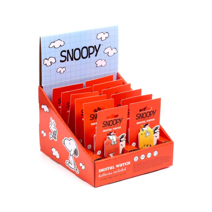 Digitální silikonové hodinky - Peanuts Snoopy & Woodstock 