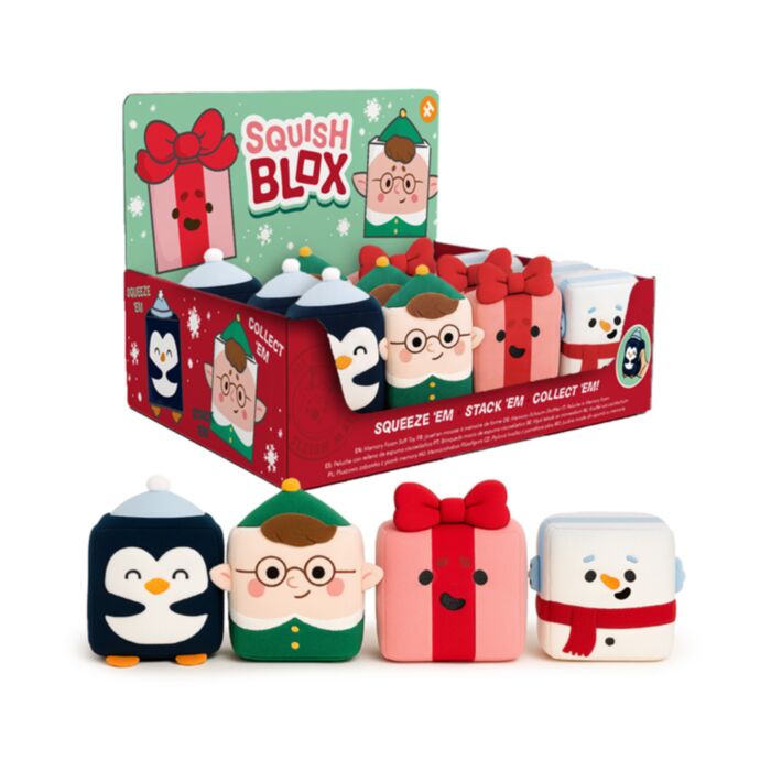 Plyšová mačkací hračka - paměťová pěna - vánoční - Squish Blox -  Jingle Bunch