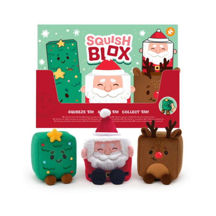 Plyšová mačkací hračka - paměťová pěna - velká - vánoční - Squish Blox - Jingle Bunch