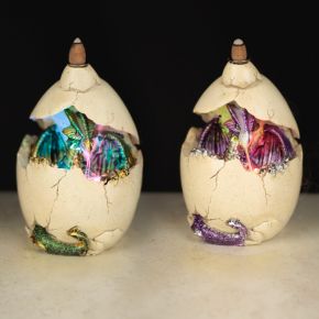 Stojánek na vonný kužel pro kouřový vodopád - Dračí vejce s LED Stojánek na vonný kužel pro kouřový vodopád - Dračí vejce s LED