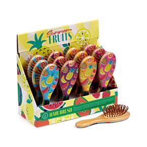 Bambusový kartáč na vlasy Summer fruits - Léto a ovoce