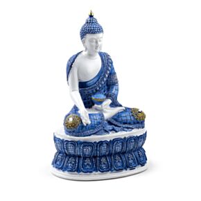 Dekorace - soška - Thai Buddha- Modro bílý - Lotos Dekorace - soška - Thai Buddha- Modro bílý - Lotos