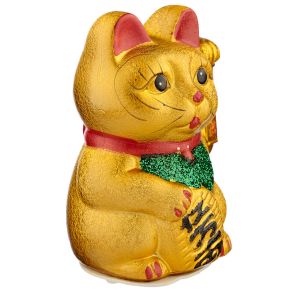 Maneki Neko mávající kočka s otevřenýma očima, 17cm Maneki Neko mávající kočka s otevřenýma očima, 17cm