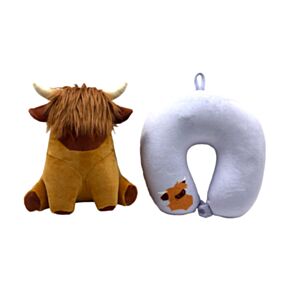 Cestovní polštář a hračka Swapseazzz -plyšový - Hairy Coos Highland Coo - Kráva Cestovní polštář a hračka Swapseazzz -plyšový - Hairy Coos Highland Coo - Kráva