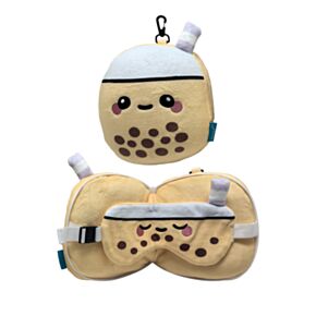 Cestovní polštář a maska na oči Relaxeazzz - Foodiemals - Bubble Tea Cestovní polštář a maska na oči Relaxeazzz - Foodiemals - Bubble Tea
