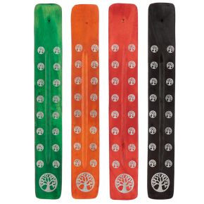 Stojánek na vonnou tyčinku z mangového dřeva Strom života Stojánek na vonnou tyčinku z mangového dřeva Strom života