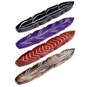 Stojan na vonné tyčinky Mangové dřevo Pírko Stojan na vonné tyčinky Mangové dřevo Pírko