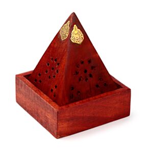 Krabička - vonné kužely - mangové dřevo -pyramida - Buddha a květy Krabička - vonné kužely - mangové dřevo -pyramida - Buddha a květy