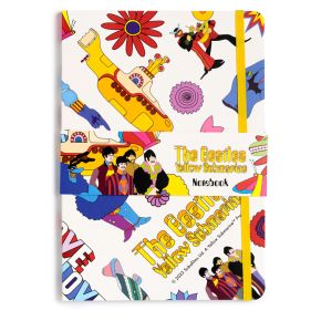 Linkovaný A5 zápisník z recyklovaného papíru - The Beatles Yellow Submarine-bílý Linkovaný A5 zápisník z recyklovaného papíru - The Beatles Yellow Submarine-bílý