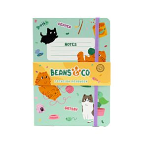 Linkovaný A5 zápisník z recyklovaného papíru - Kočka Beans & Co Linkovaný A5 zápisník z recyklovaného papíru - Kočka Beans & Co