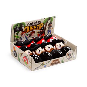 Plyšová mačkací hračka antistres- Queasy Squeezies  - Pirát Jolly Rogers 